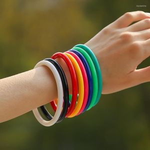 Bracelet à la mode coloré acrylique Bracelets pour femmes bohème étiré Tube perles manchette Bracelets 2023 bijoux