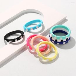 Bracelet à la mode coloré mince bracelets pour femmes mode coréenne géométrique rond acrylique bracelet filles bijoux été voyage fête cadeaux