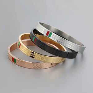 Bangle Trendy voor vrouwen rood en groen bedel roestvrij staal verguld sieraden minnaar luxe bruiloft vrouwelijk 231016