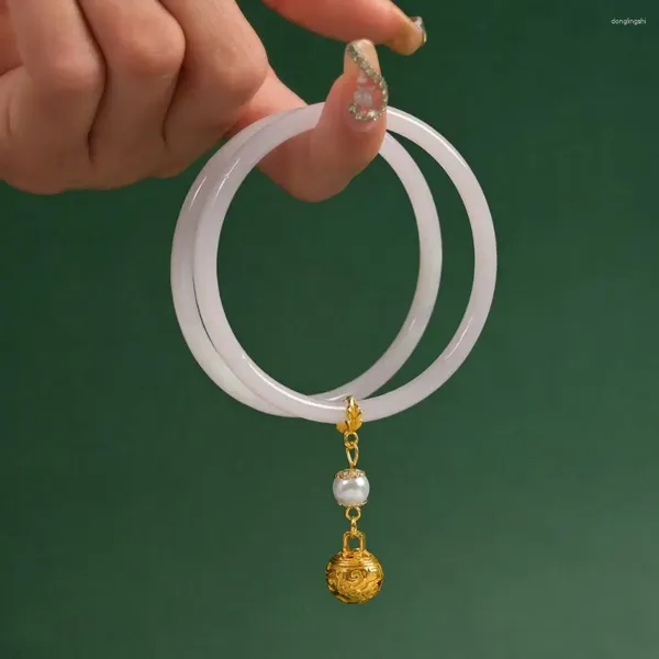Bracelet à la mode Jingle bracelets en verre naturel Transparent cloche Bracelet 58mm mode double cadeaux