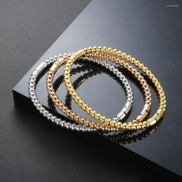 Bracelet à la mode boule ronde perlée Bracelets Bracelets de haute qualité en acier inoxydable boules torsadées points perle pour les femmes bijoux en gros
