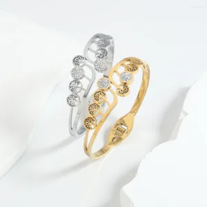 Bracelet tendance en acier inoxydable, bijoux plaqués or 18 carats, style arbre de vie pour femmes