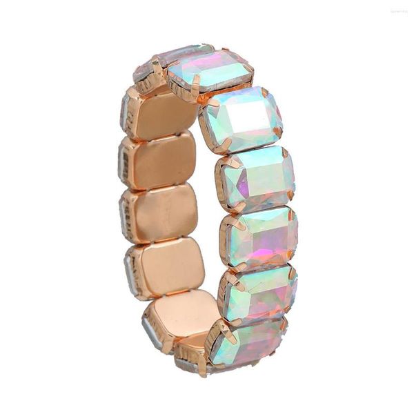Bracelet tendance extensible Distance verre strass Bracelet Punk charme bracelets pour femmes exagéré Hip Hop bijoux