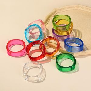 Bracelet tendance en acrylique Transparent pour femmes, Punk, fête, carré, épais, Bracelets pour filles, breloques de styliste, bijoux en résine, cadeaux