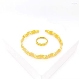 Bangle True Yue Nansha Gold Bracelet Women's Wheat Ear Open Geplateerde valse mode eenvoudige sieraden vervagen niet