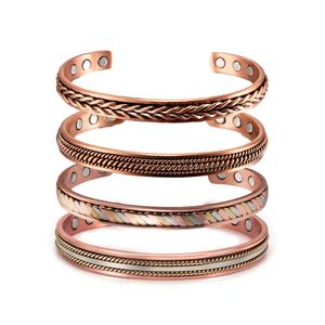 Brazalete Twisted Pure Copper Pulsera magnética Beneficios Brazaletes ajustables para hombres Mujeres Anthritis Pain Relief Health Energy 230215