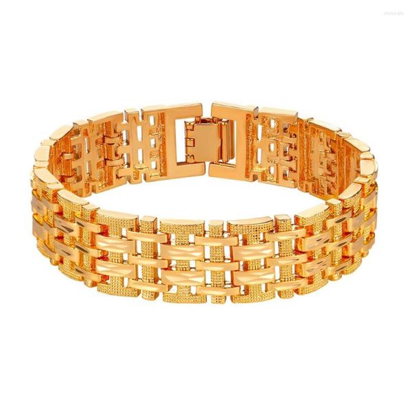 Brazalete U7, pulseras grandes, brazaletes de plata/color dorado, pulsera de cadena de mano gruesa para hombres/mujeres, joyería de regalo 2023 H1015