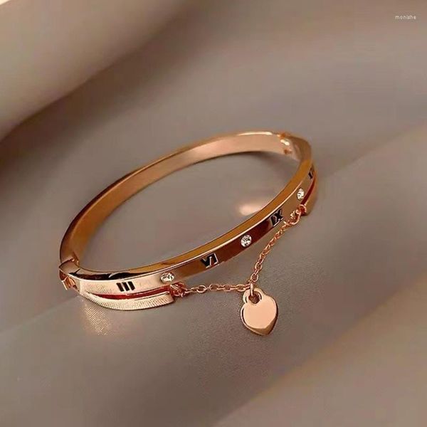 Brazalete UILZ etiqueta de corazón colgante para siempre amor Pulseira pulseras de acero de titanio para mujeres niñas joyería para fiesta y boda