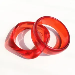 Bangle Ujbox Dragon Year Red Acryl Resin Bangles armbanden voor dames pols sieraden accessoires cadeau