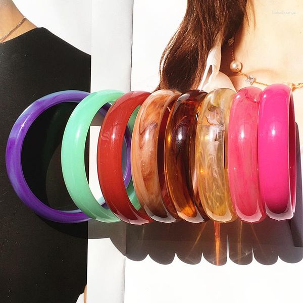 Bracelet UJBOX Gros Mode 25 Couleurs Poignet Bijoux Accessoires Résine Acrylique Motif Bracelets Bracelets Pour Femme