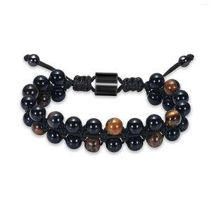 Bracelet Urne Bracelet Pour Cendres Oeil De Tigre Noir Obsidienne Perles Bretelles Crémation Mémorial Bijoux Réglable Souvenir Hommes