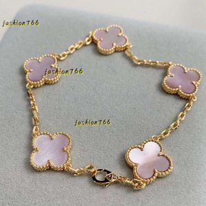 Bracelet Van Clover Bracelet Designer Trèfle À Quatre Feuilles Bracelet Nacre 2024 Marque Amour Charme Bracelet Cristal Diamant Bijoux Cadeau Mode Femmes Bracelet