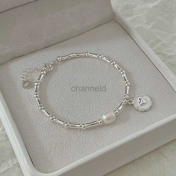 Brangle Ventfille 925 Silver Pearls Bamboo Knots Bracelet For Women Girl Simple Korean Birthday Jewelry GiftShipping 240319