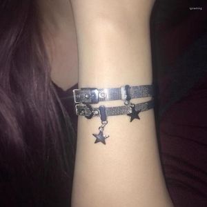 Bangle Ventfille 925 Stamp Silver Color Verstelbare Titanium staal Star Bracelet For Women Girl Y2K Punk Cool Jewelry Cadeau Drop