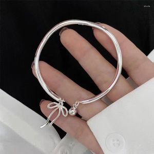 Bracelet VENTFILLE 925 Timbre Argent Couleur Arc Bracelet Pour Femmes Mignon Romantique Boule Ronde Bijoux Cadeau D'anniversaire Goutte En Gros