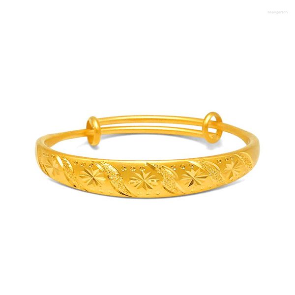 Bangle Vietnam Pulsera de oro duro Dragón Permanente Permanente de Mujeres Phoenix como regalo para la novia Qixi Festival