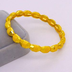 Bangle Vietnam Sargent Bracelet Womens Gold Ploated Yellow Real Solid Long Sieraden voor vriendin