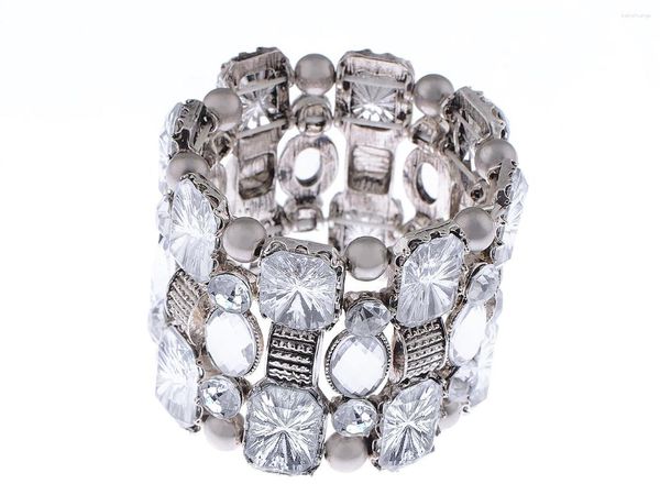 Bracelet Vintage Inspiré Mosiac Gem Perle Détaillé Gypsy Élastique