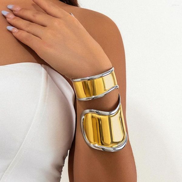 Bracelet vintage Irrégulet Metal Gold Silver Color Smooth Smooth Bracelets Open For Women Men Hyperbole Punk Jewelry Accessoires