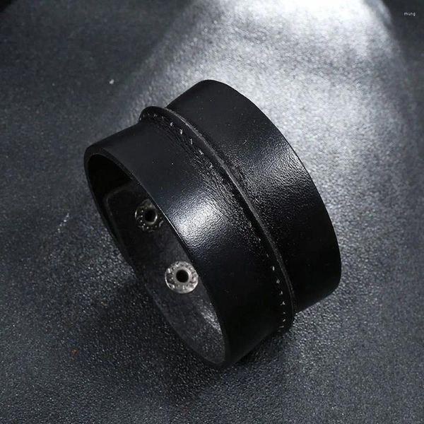 Brazalete Vintage Punk joyería masculina pulsera para hombre pulseras envolventes para mujer pulsera ancha de cuero brazaletes con cinturón ajustable