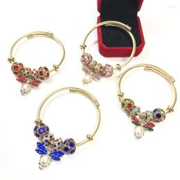 Bracelet Vintage couleur argent Bracelets pour femme femme bricolage perles de cristal abeille Bracelet Pulseira bijoux offre spéciale goutte