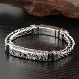 Bangle Vintage Silver Color Six Word Truth Bracelet Men's Aggressive Woven Banquet Sieraden Accessoires Geschenk