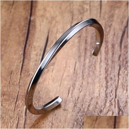 Bangle Vintage roestvrijstalen armband voor mannen vrouwen Mobius gedraaide manchetarmband Uni Drop levering sieraden armbanden Dhgarden Otwb8