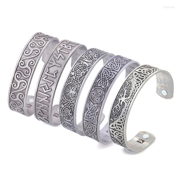 Bracelet Vintage Viking Hommes Femmes Santé Wicca Surnaturel Arbre De Vie Rune Celtics Noeud Amulette Talisman BijouxBangleBangle Kent22