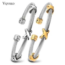 Bangle VQYSKO mode-sieraden 316L roestvrij stalen armbanden armbanden voor vrouwen verkopen feestaccessoires vrouw armband en 231021