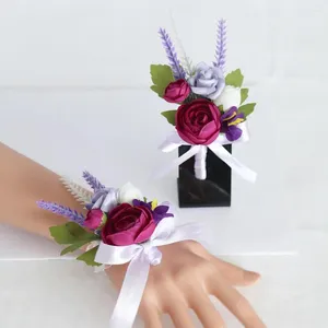 Bangle bruiloft boutonniere bloemblaadjes pols corsage rozenarmband bloemen voor dansende feestdecor