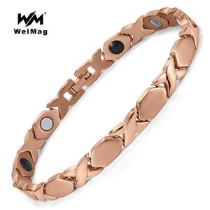 Браслет WelMag, модный магнитный титановый браслет для здоровья, спортивные мужские браслеты, энергетические биомагнитные отрицательные ионы, германиевый браслет, ювелирные изделия