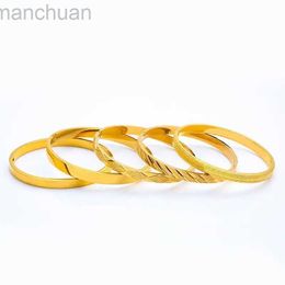 Bangle Groothandel Sieraden-- Borduren Armbanden en Armbanden 58mm Voor Vrouwen Bruiloft Sieraden Puur Goud Kleur ldd240312
