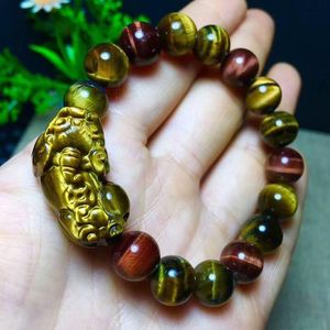 Brazalete al por mayor JoursNeige Color Ojo de tigre Pulsera de piedra natural Cuentas y pulsera Pixiu para hombres Mujeres Pulsera de piedra energética Joyería