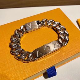 Bangle groothandel Zilveren Cubaanse link letter v ketting bedelarmbanden designer sieraden luxe armbanden voor heren dames bijoux cjeweliers originele verpakking