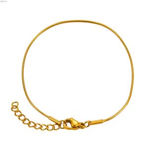 Largeur de bracelet 1 mm / 2,4 mm en acier inoxydable or / couleurs argentées Bracelet de chaîne minuscule 3cm femmes hommes bijoux de mode Giftl240417