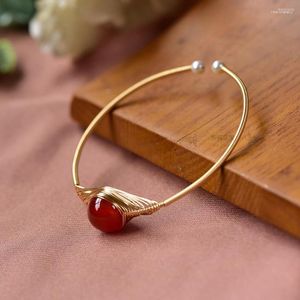 Bangle Wire Wrapped Carnelian Resizable Bracelet Manchet 1 of 9 12mm Smooth Round Beaded Red Agate Natural Healing Crystal Stone