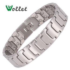 Bracelet Wollet bijoux conception Simple titane Bracelet magnétique pour hommes couleur argent cuivre Bio aimant soins de santé guérison