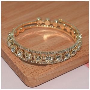 Bracelet Jonc Femme Strass Magnifique Design Rétro Rond Pour Mariage Soirée de Fiançailles