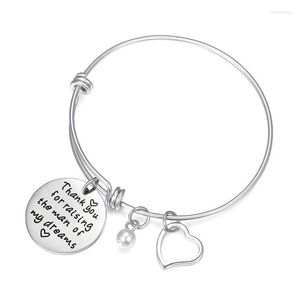 Bracelet Femmes Lettres Réglables Coeur Bracelet Rond Bracelets En Acier Inoxydable Pour Inspiration Courage Ami Cadeau Pulseira Melv22