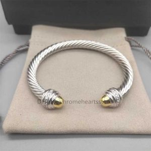 armband vrouwen armband vrouw dikke armbanden rond 7 mm luxe bedel ontwerper hoofdsieraden kleurscheiding armband gesp sterling zilver met 18k verguld