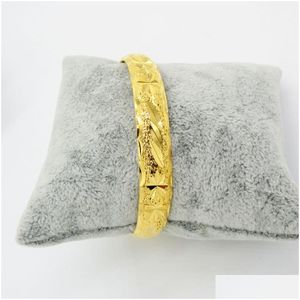 Bangle dames klassieke gesneden armband 18k geel goud gevulde mode vrouwelijke dubai sieraden dia 6cm druppel levering armbanden dhgls