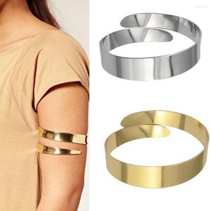 Bracelet Femmes Hommes Bras Bracelet Design Simple Surface Brillante Style Punk Alliage Réglable