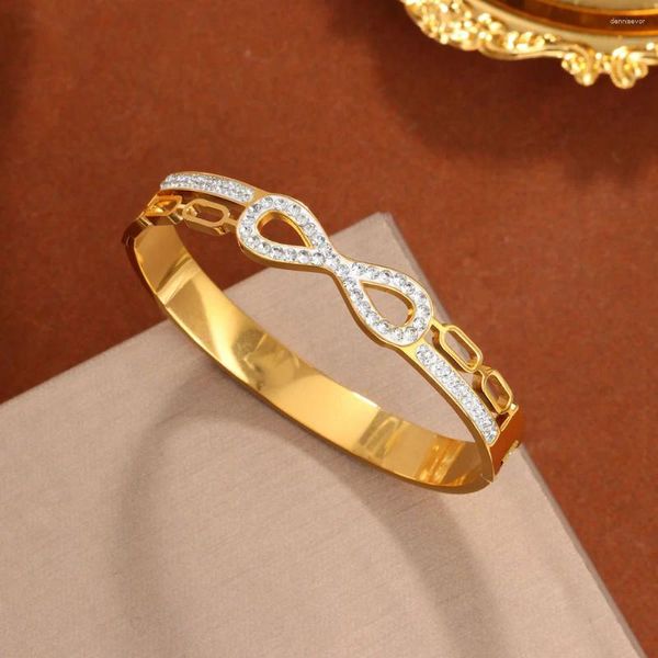 Brangle de bracelet à l'arc créatif de Bangs Brangles micro-incrustés en ruine de luxe bracelet de bracelet de bracelet de bracelet de bracelet à printemps plaqué or de luxe