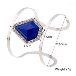 Armband Dames Geometrische Trendy Hars Strass Holle Open Brede Manchet Metalen Armband/Armbanden Overdreven Sieraden Verstelbaar Melv22