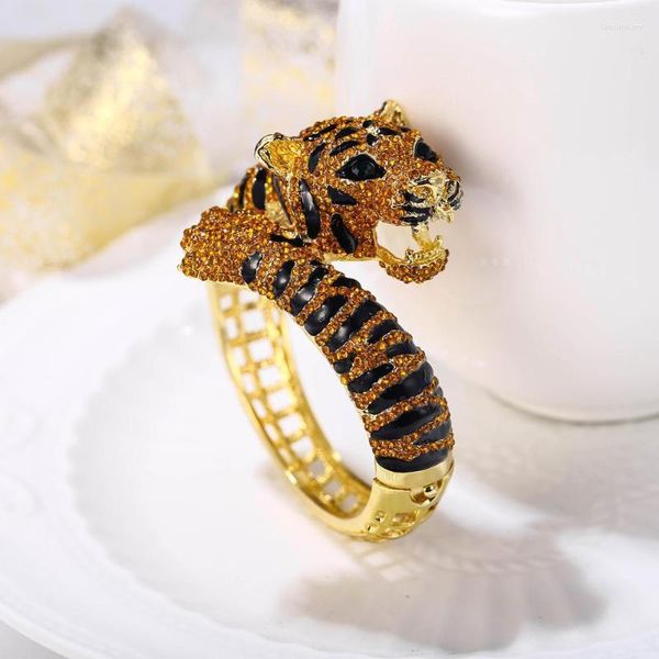 Brazalete Mujer Tigre Joyería Animal Pulsera Pulseras Bijoux Femme Estética Oro Cristal Brazalete Esmalte Fiesta Kpop FashionBangleBangle Lars22