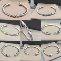 Bracelet femmes amitié amour designer bracelet manchette cadeau argent 18 carats or X hameçon canal réglage bijoux en argent sterling femme câble bracelets bijoux 240308