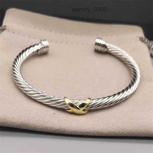 Brazalete para mujer amistad amor diseñador pulsera brazalete regalo plata 18k oro X anzuelo ajuste de canal joyería de plata esterlina mujer cable pulseras bijoux ENO7