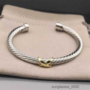 Brazalete para mujer amistad amor diseñador pulsera brazalete regalo plata 18k oro X anzuelo ajuste de canal joyería de plata esterlina mujer cable pulseras bijoux XZFP