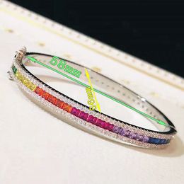 Bangle WPB avancé coloré Zircon bracelets femmes arc-en-ciel bracelets platine plaqué femme luxe bijoux lumineux Design fille cadeau fête 231005