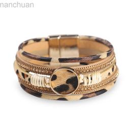 Bracelet WYBU Quatre Styles Charme Léopard Bracelets pour Femmes Adolescentes Multicouche Large Animal Cheetah Imprimé En Cuir Wrap Bracelet Bijoux ldd240312